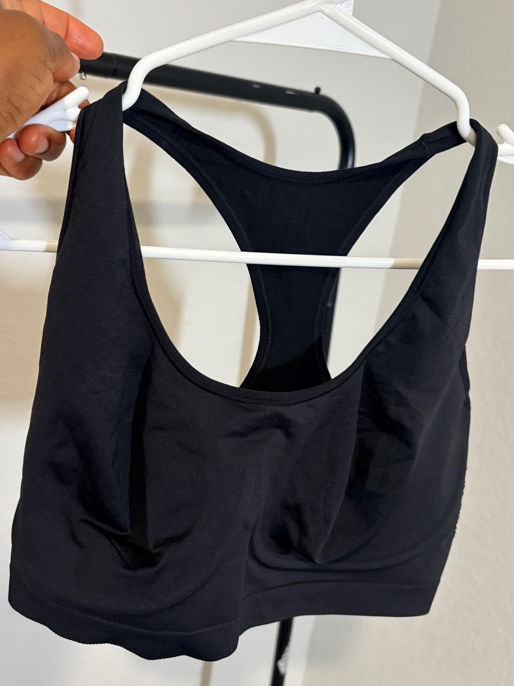 Calvin Klein Black Wirefree Unlined Racerback Seamless Sports Bralette
